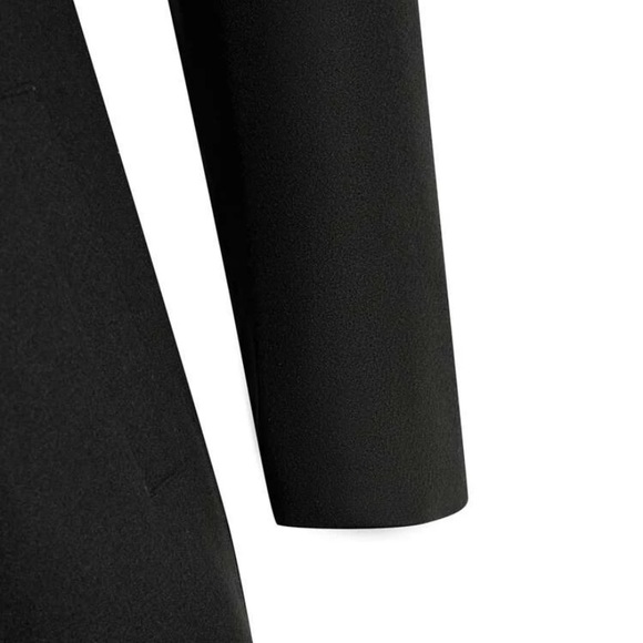 Plus Solid Double Breasted Overcoat Warm Outwear Jacket Pea Trench Coat - Picture 7 of 15